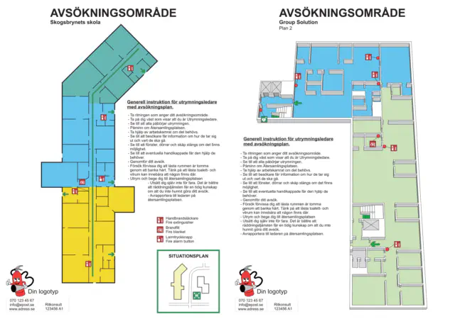 Två olika delar av asvökningsplan. Den ena är ritad i 2D den andra i 3D